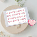 Mini heart stickers to use in a daily planner, bullet journal, calendar or agenda