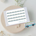 Mini bus stickers to use in a daily planner, bullet journal, calendar or agenda