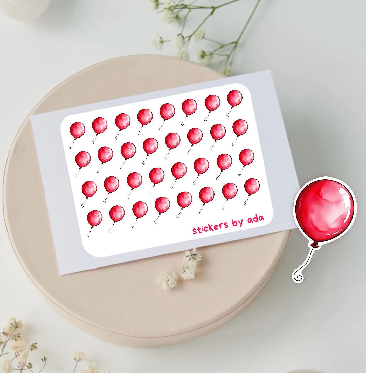 Mini Balloon Stickers: Party Planner, Journal, Calendar