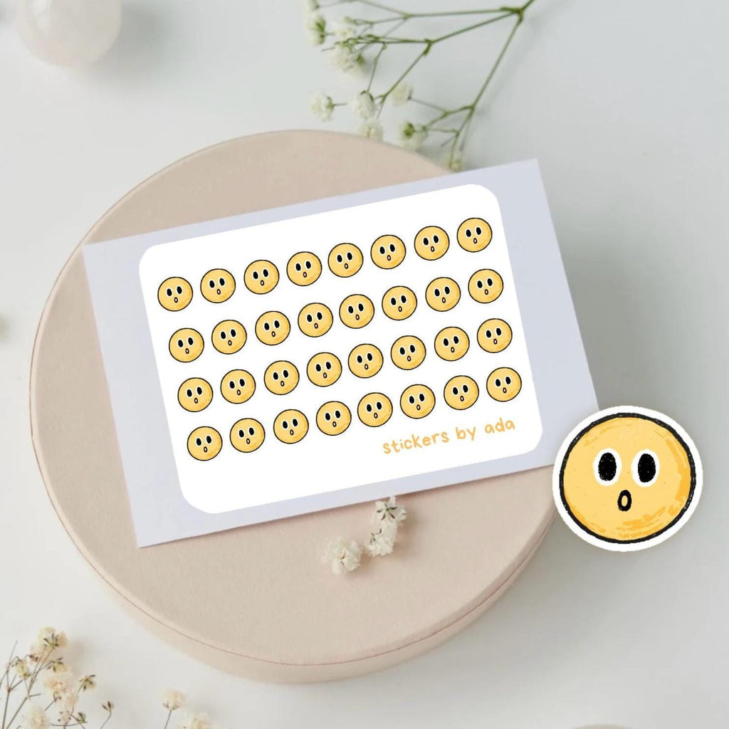Mini emoji stickers to use in a daily planner, bullet journal, calendar or agenda