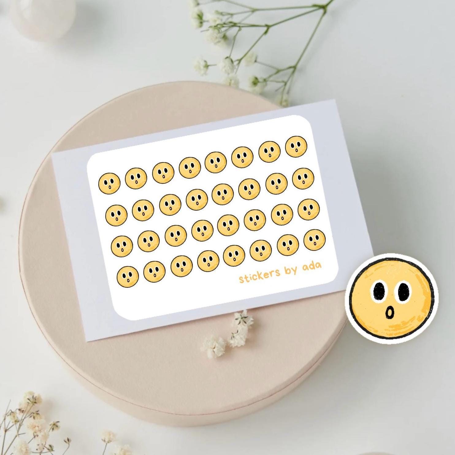 Mini emoji stickers to use in a daily planner, bullet journal, calendar or agenda