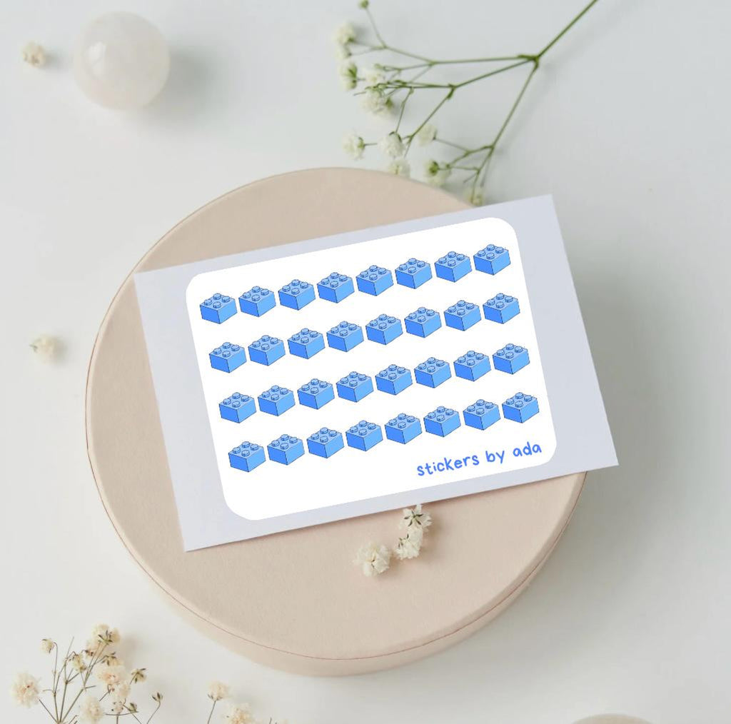 Mini building bricks Icon Stickers: Planner, Journal, Calendar