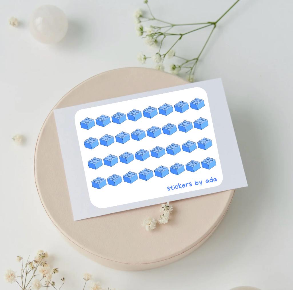 Mini building bricks Icon Stickers: Planner, Journal, Calendar