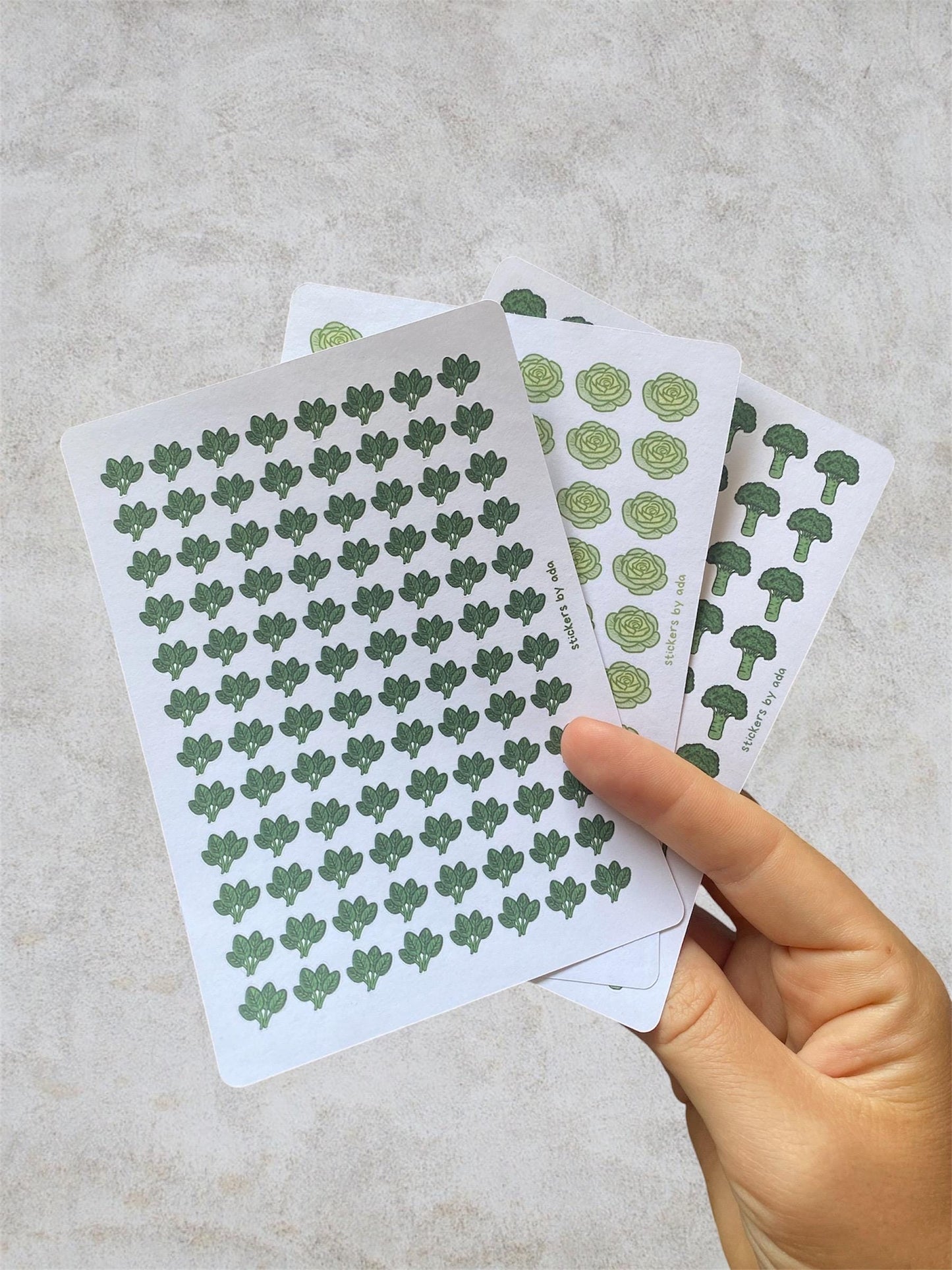 Mini Spinach Stickers, Planner Stickers, Gardener Gift, Allotment management
