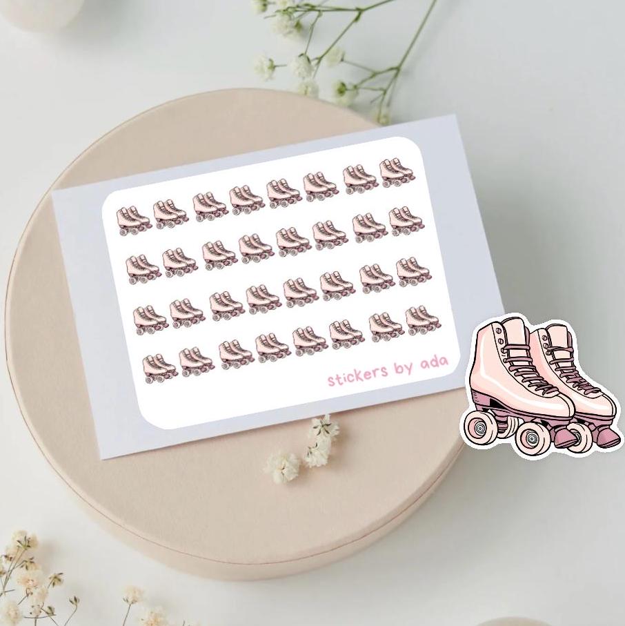 Mini roller skates stickers to use in a daily planner, bullet journal, calendar or agenda