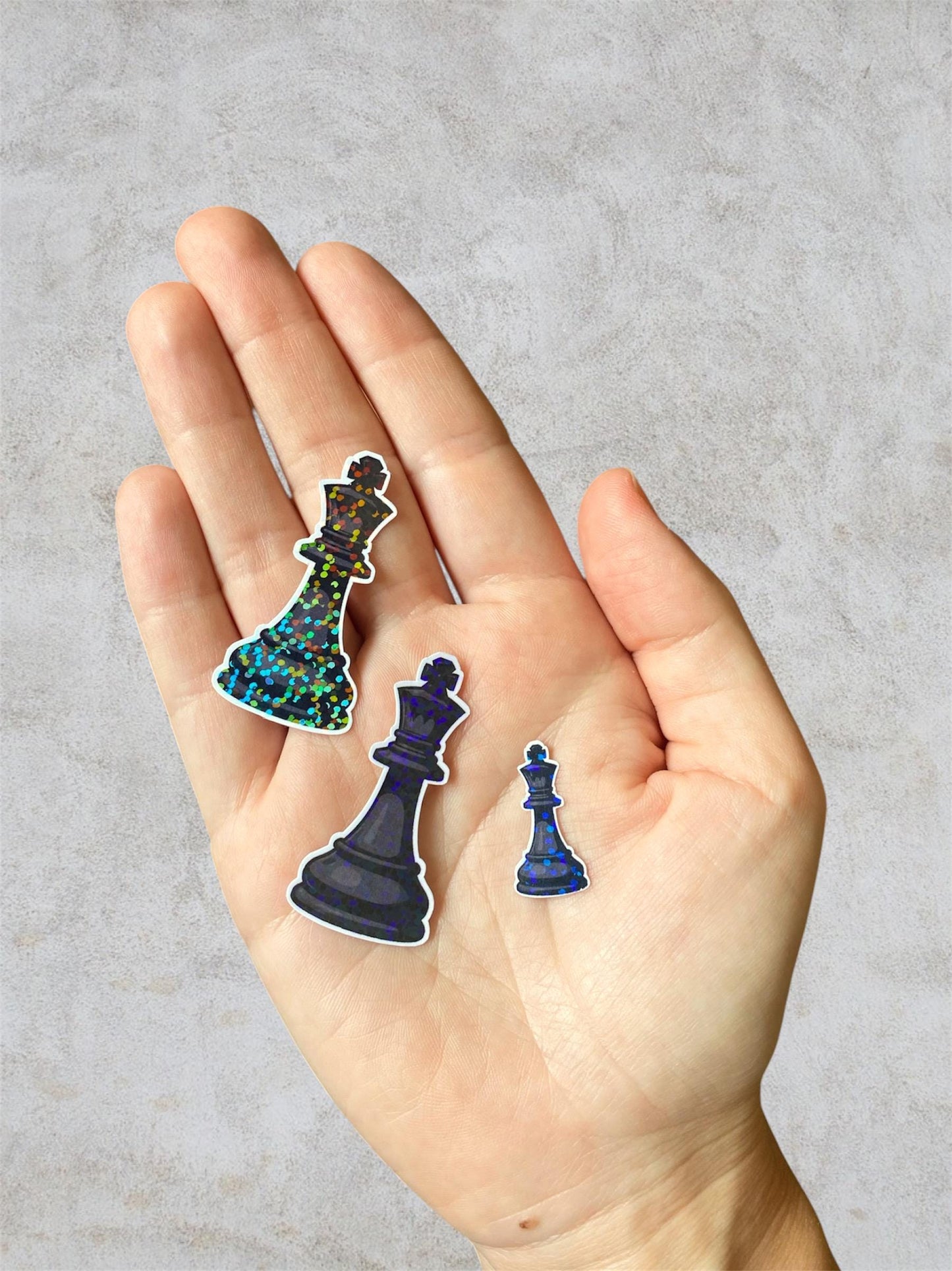 chess king mini holographic stickers
