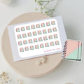 Mini notebook stickers to use in a daily planner, bullet journal, calendar or agenda