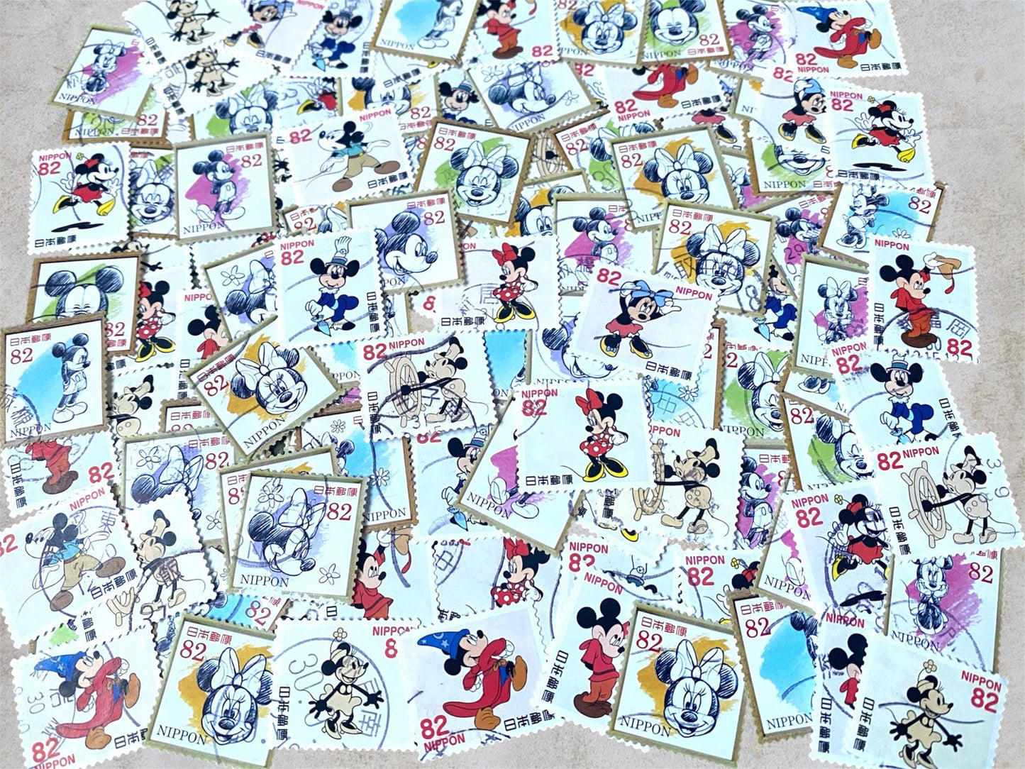 10 Disney Mickey Mouse and friends Postage Stamps from Japan– Cute Character Lot – No Duplicates