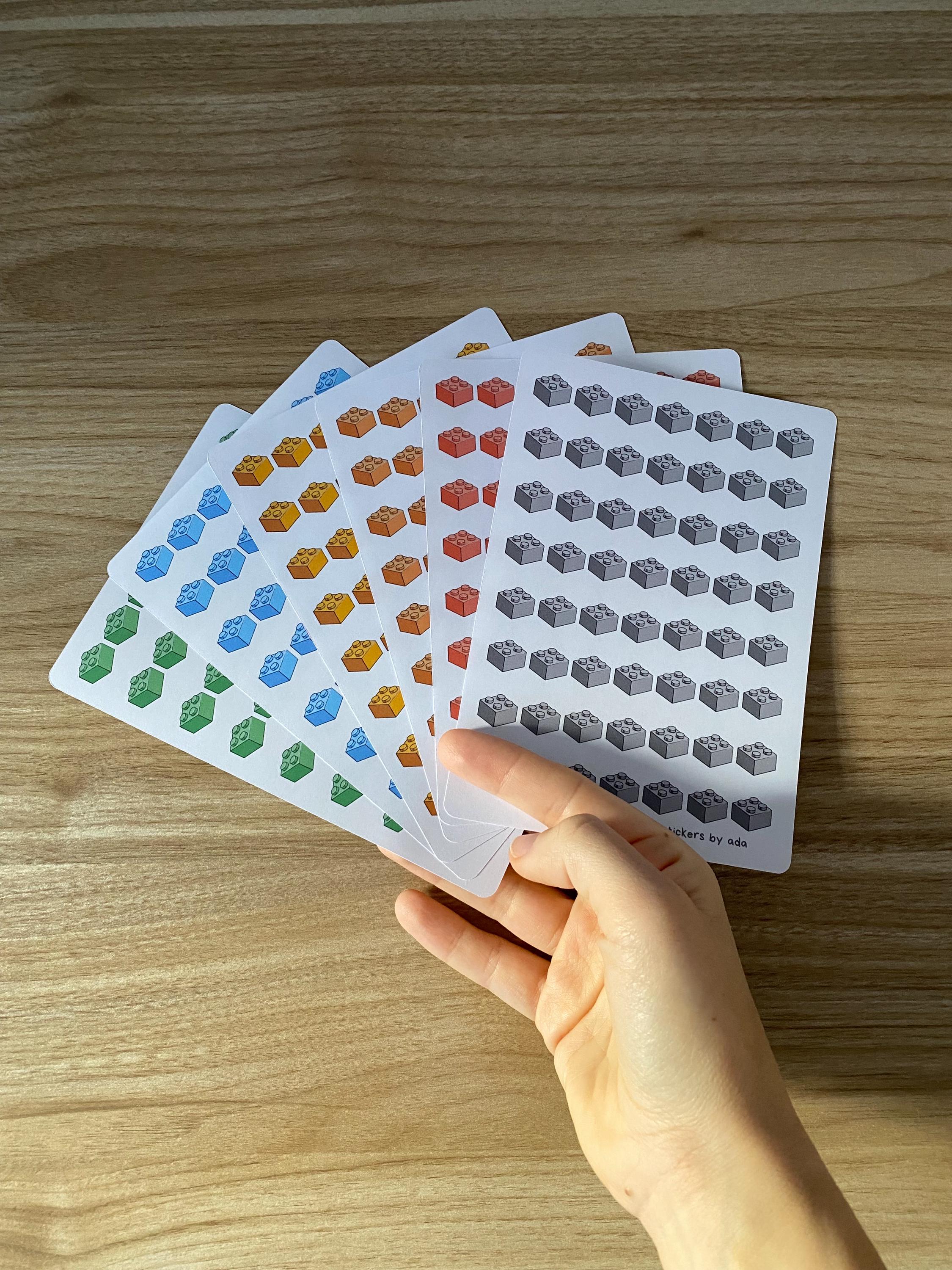 Mini building bricks Icon Stickers: Planner, Journal, Calendar