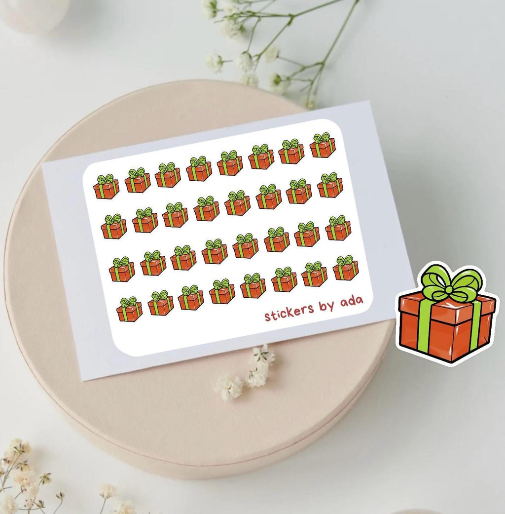 Planner Stickers: Mini Gift Present Stickers for Journaling