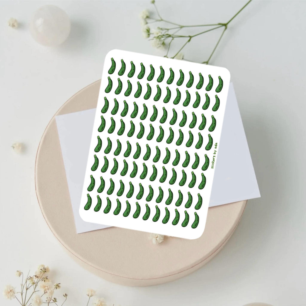 Mini Zucchini Courgette Stickers, Planner Stickers, Gardener Gift, Allotment management