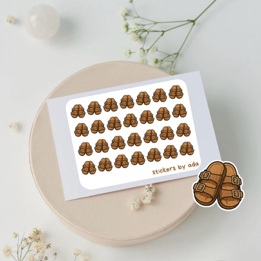 Mini sandals, shoe stickers to use in a daily planner, bullet journal, calendar or agenda