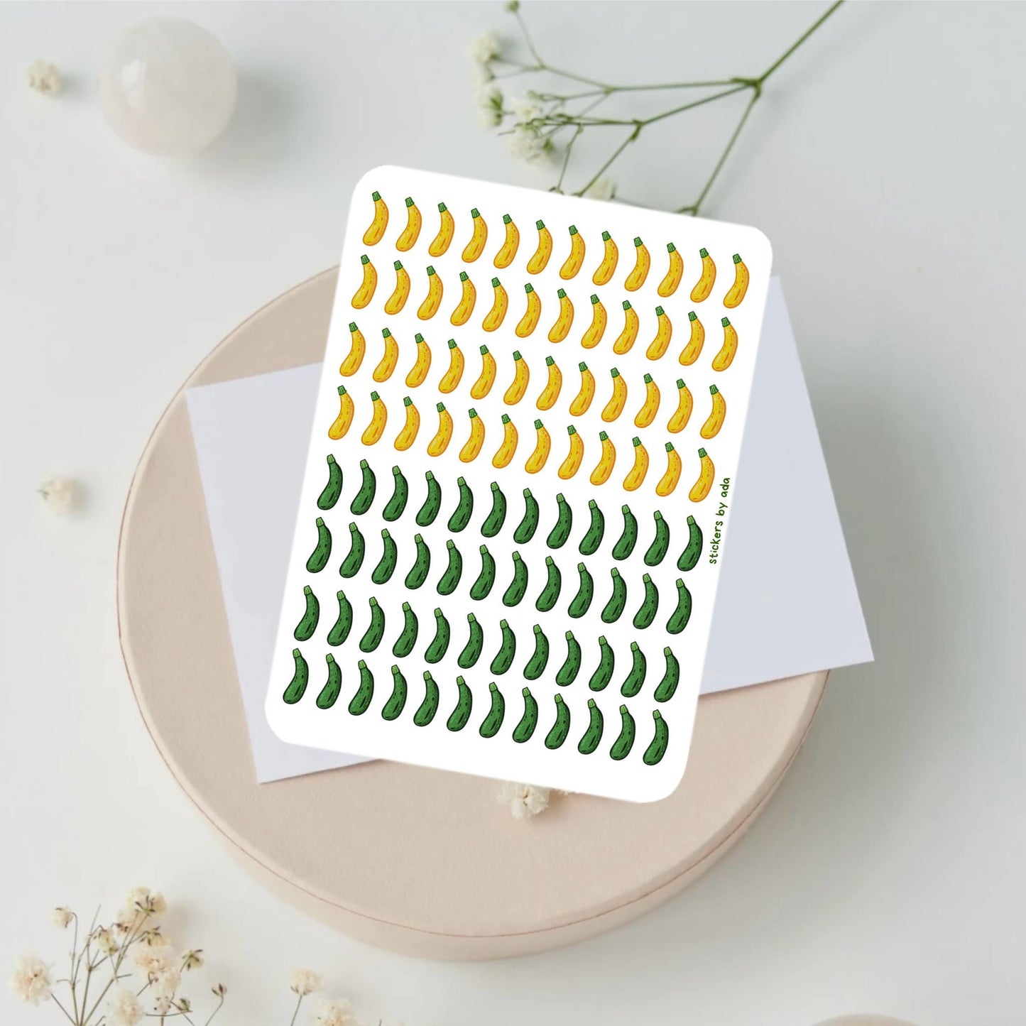 Mini Zucchini Courgette Stickers, Planner Stickers, Gardener Gift, Allotment management