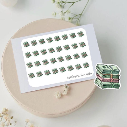 Mini paper bills stickers to use in a daily planner, bullet journal, calendar or agenda