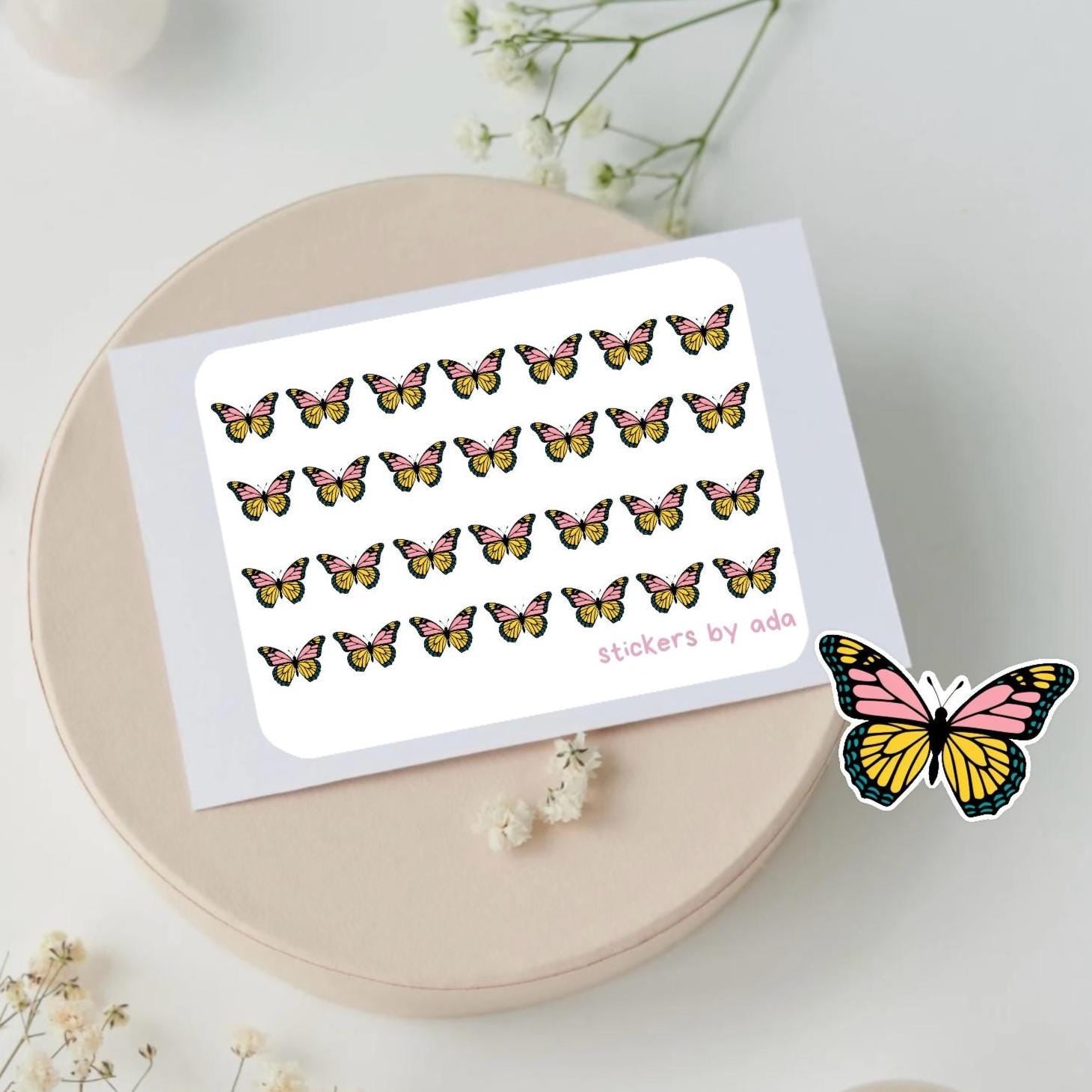 Mini butterfly stickers to use in a daily planner, bullet journal, calendar or agenda