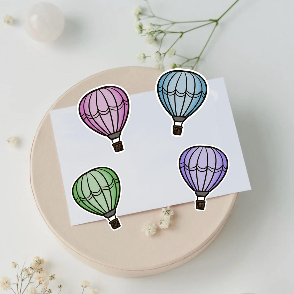Mini hot-air balloon stickers. For Planner, Calendar, Agenda.