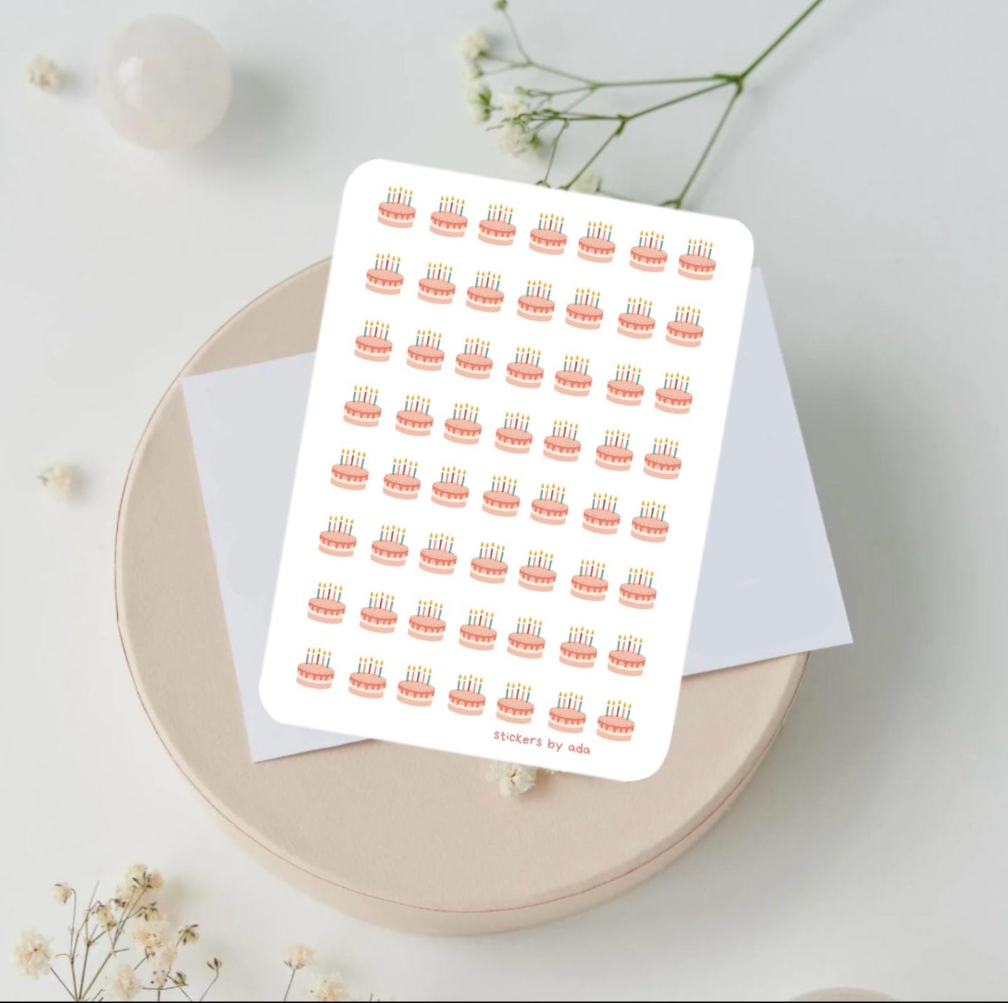 Mini Birthday Cake Stickers: Planner, Journal, Calendar