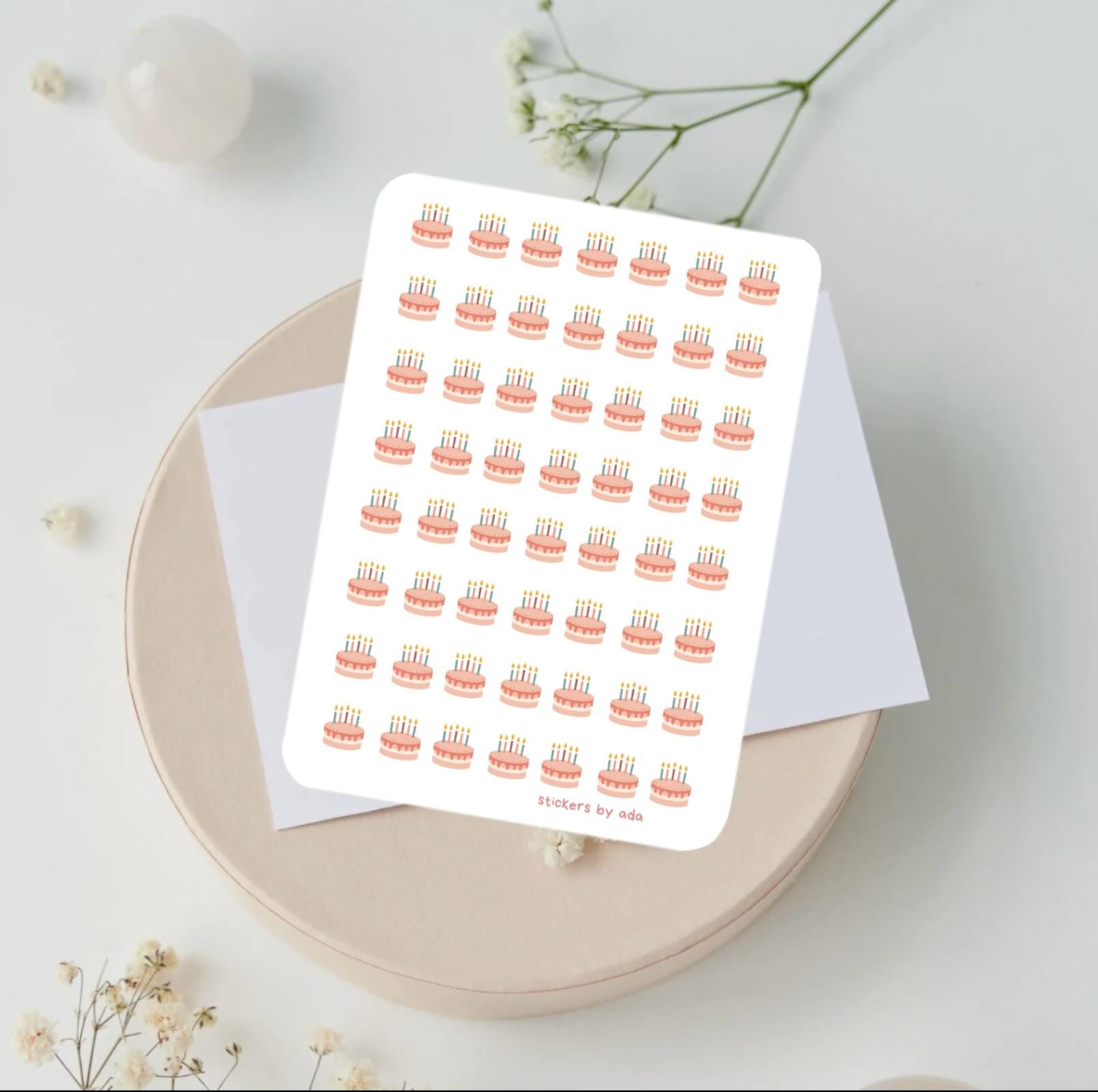 Mini Birthday Cake Stickers: Planner, Journal, Calendar
