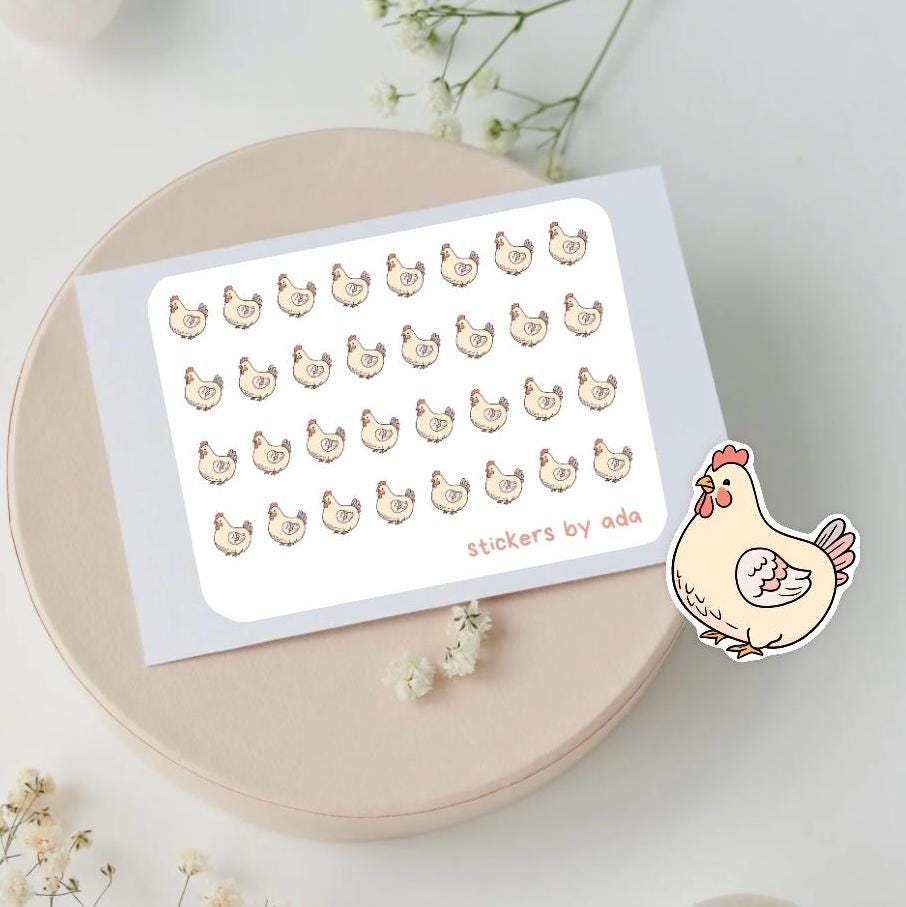 Mini Chicken Planner Stickers, Egg Laying Tracker