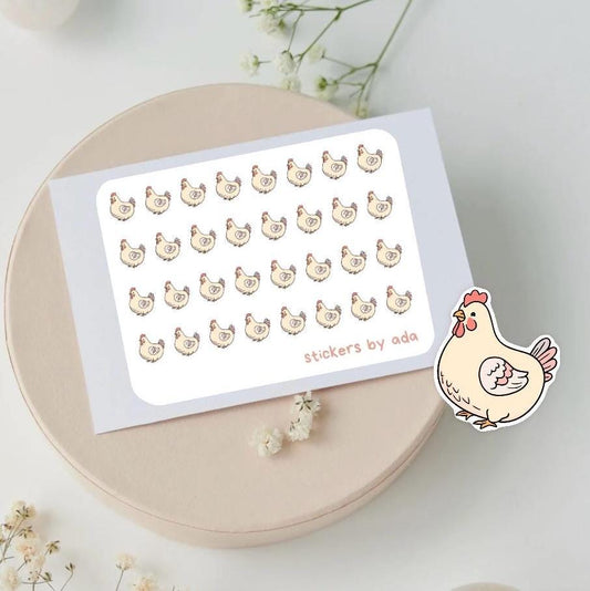 Mini Chicken Planner Stickers, Egg Laying Tracker