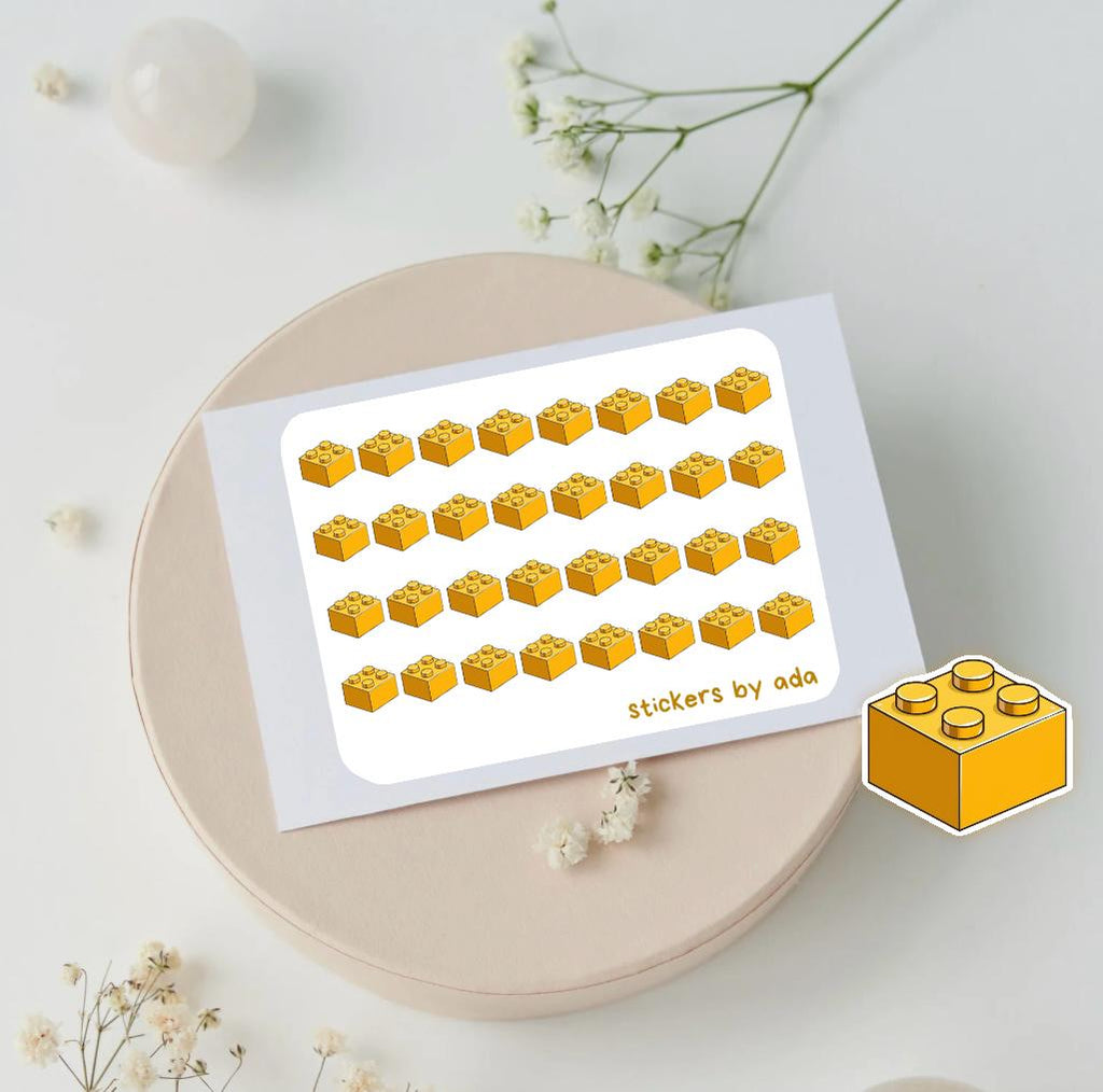 Mini building bricks Icon Stickers: Planner, Journal, Calendar