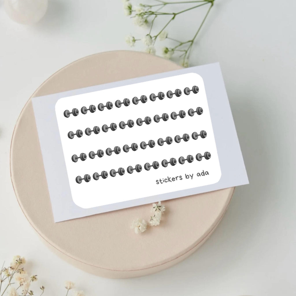 Mini Dumbbell Stickers: Gym Planner Stickers