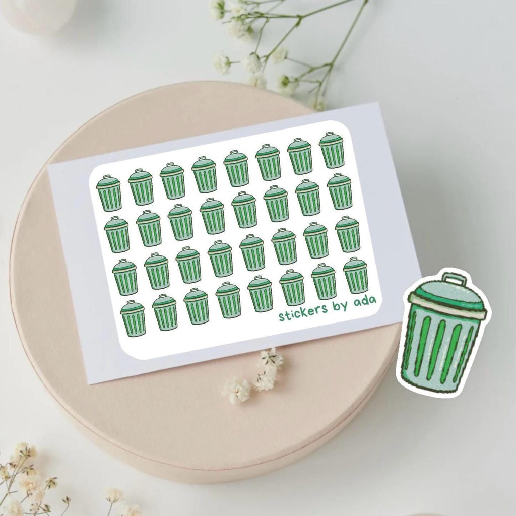 Trash Can Planner Stickers, Journal Scrapbooking Stickers