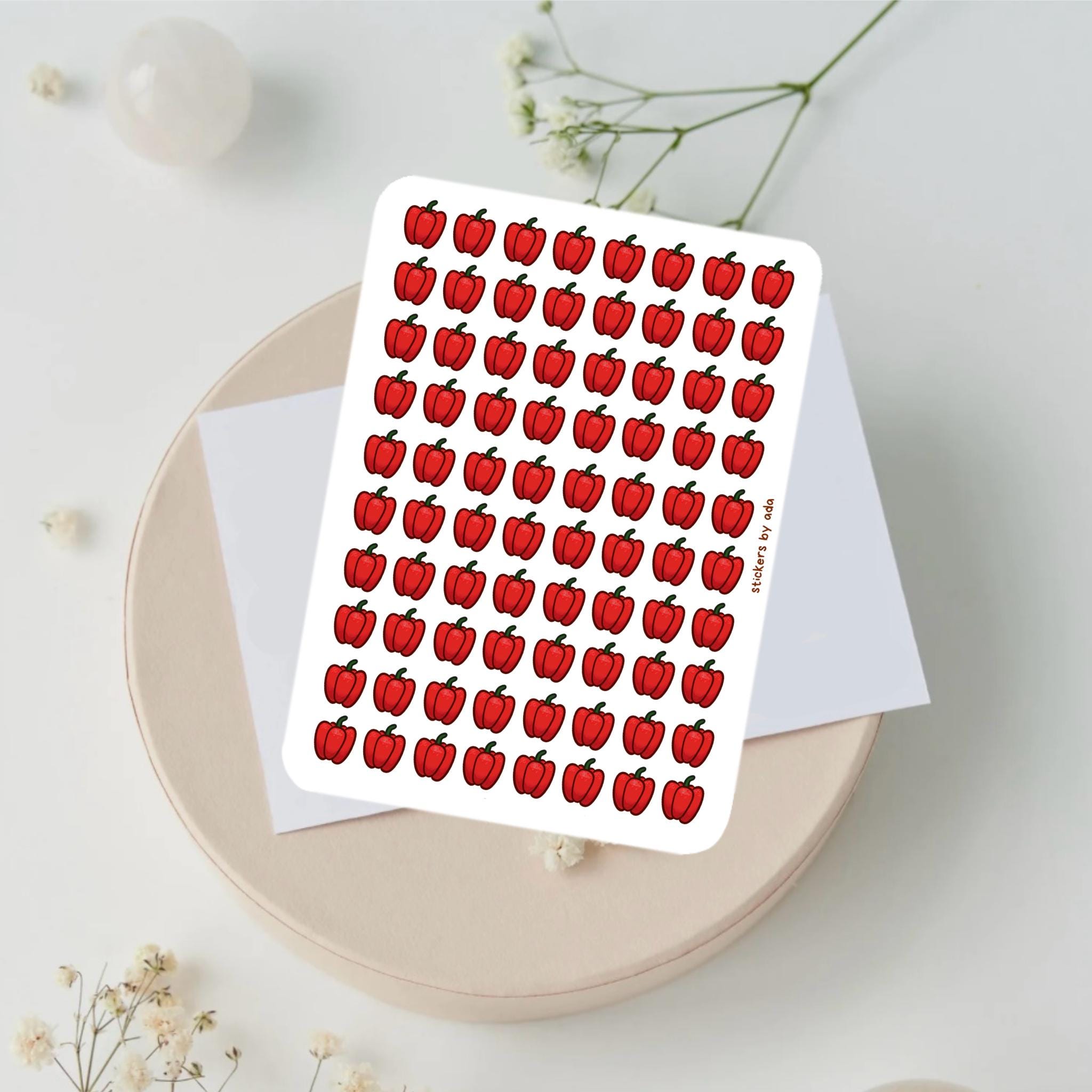 Mini Bell Pepper Stickers, Planner Stickers, Gardener Gift, Allotment management