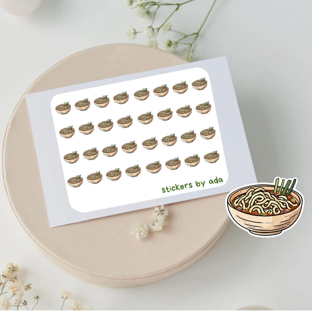 Mini ramen noodles stickers to use in a daily planner, bullet journal, calendar or agenda