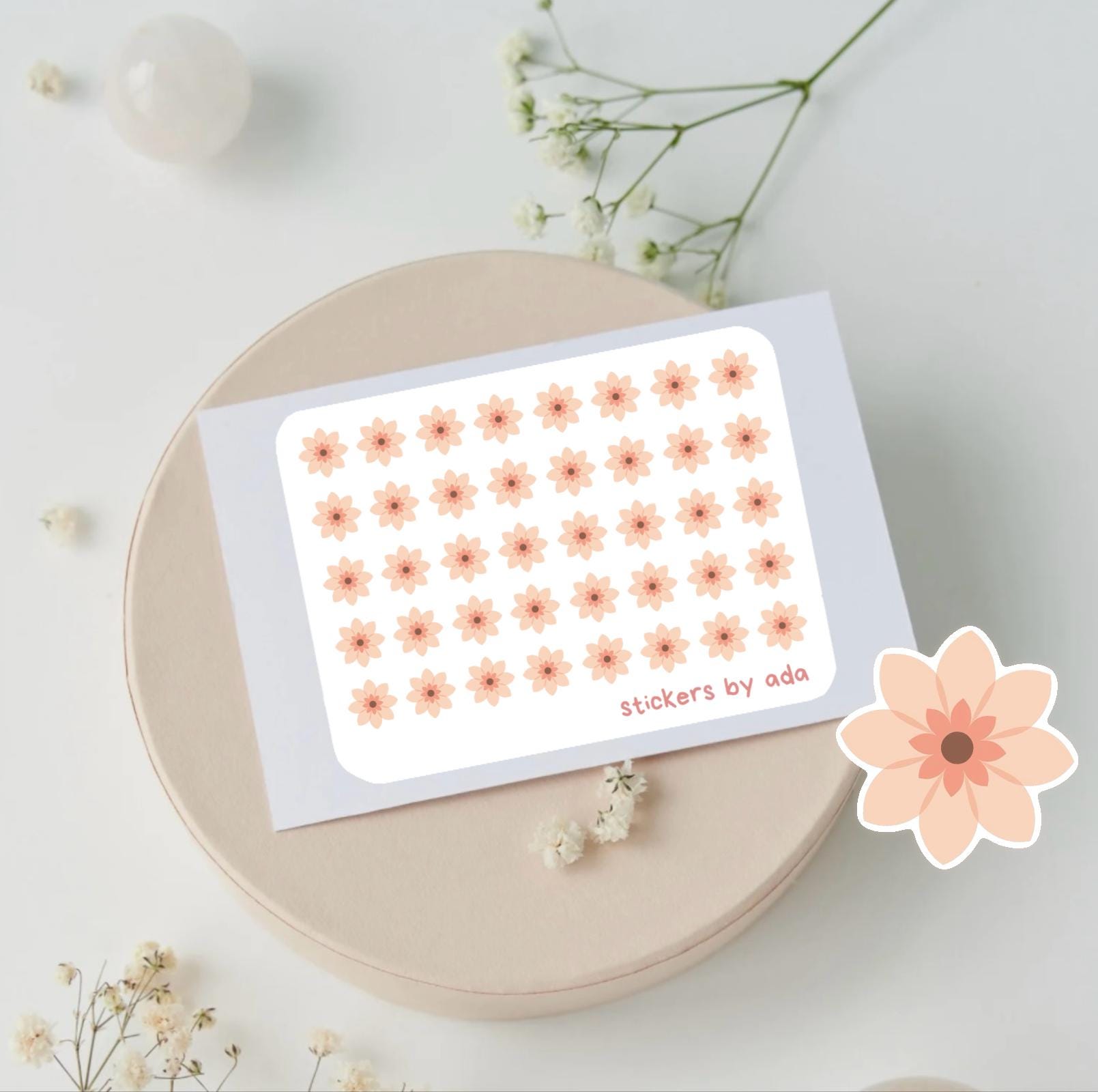 Mini flower stickers to use in a daily planner, bullet journal, calendar or agenda.