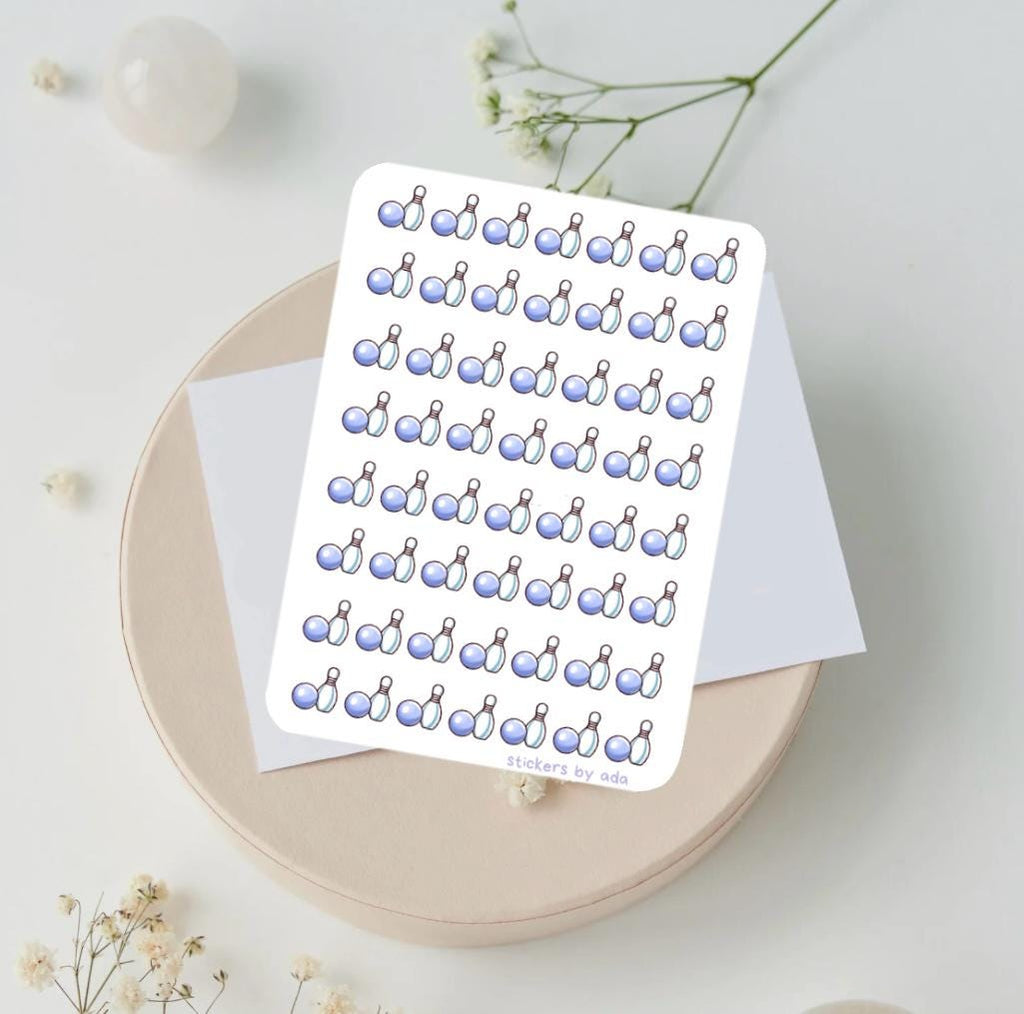 Mini Bowling Stickers. Track your bowling related events.