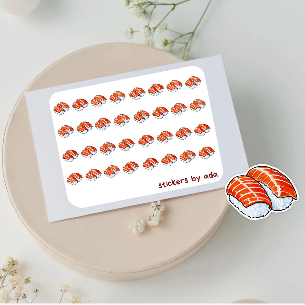 Mini nigiri sushi stickers to use in a daily planner, bullet journal, calendar or agenda