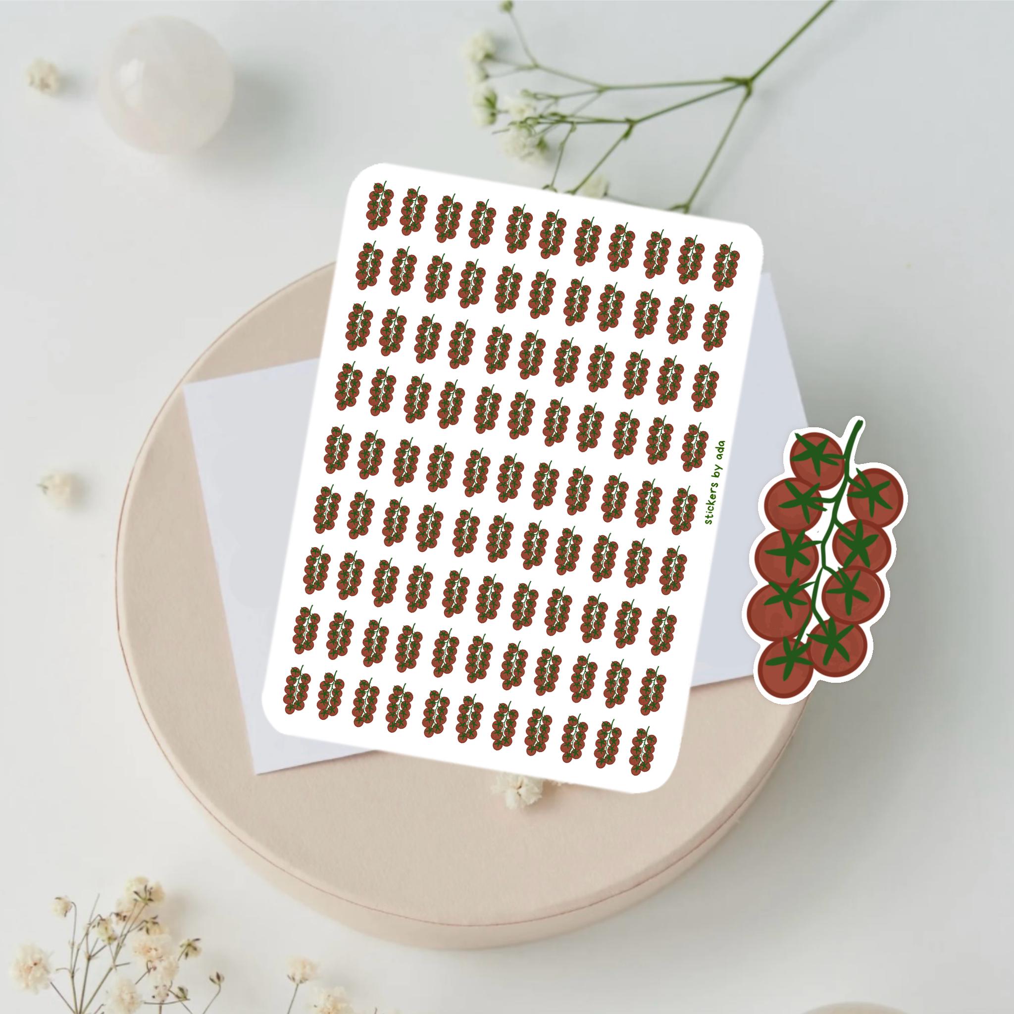 Mini Cherry Tomatoes Stickers, Planner Stickers, Gardener Gift, Allotment management