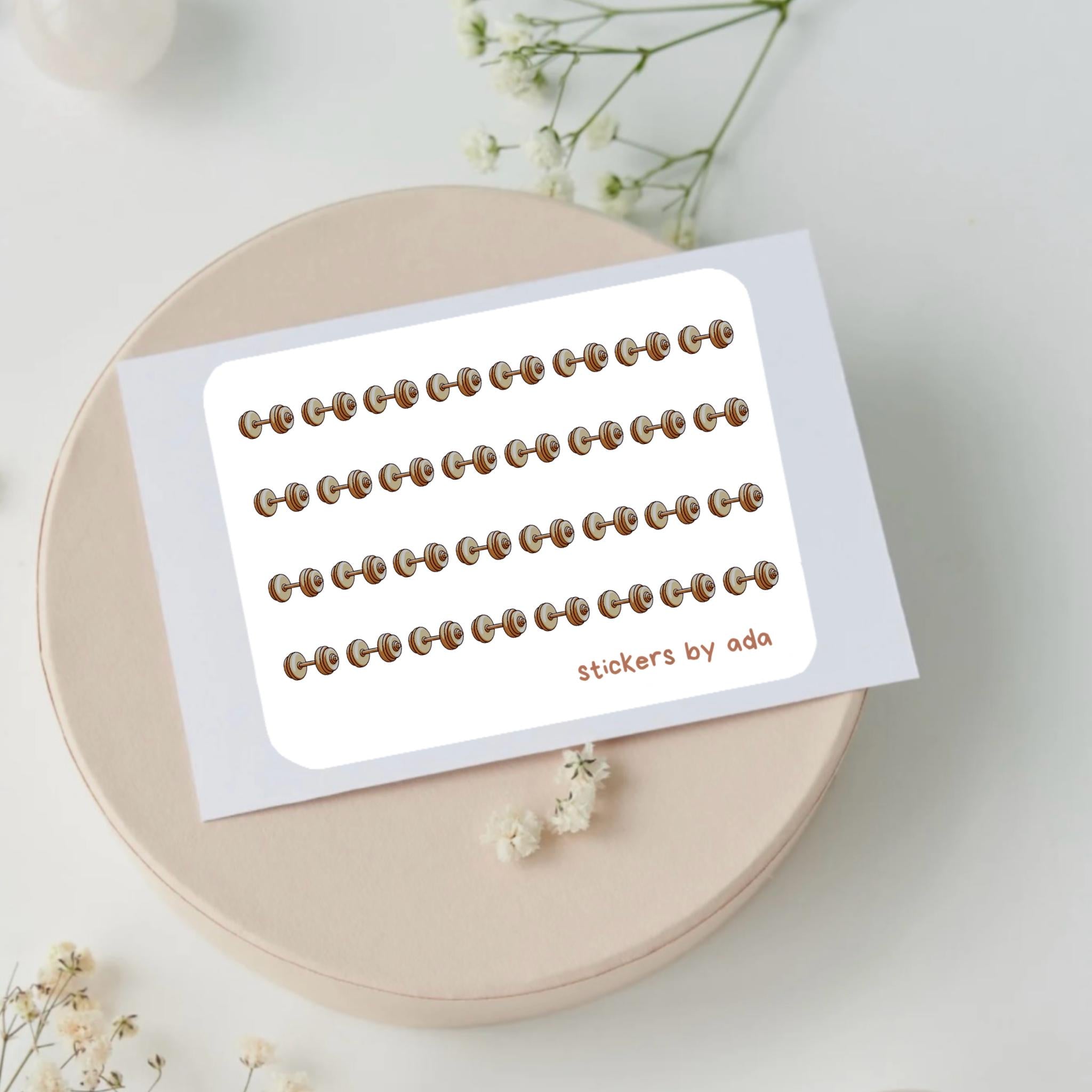 Mini Dumbbell Stickers: Gym Planner Stickers