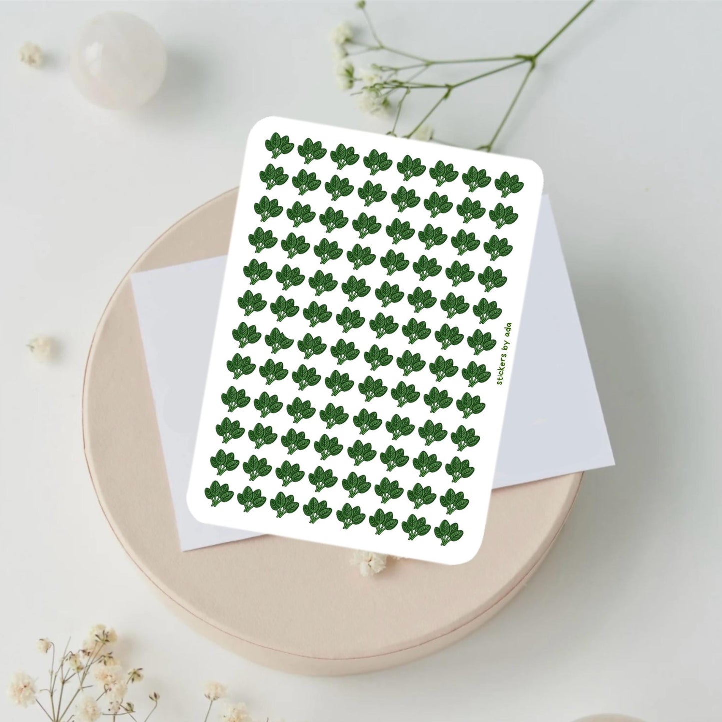 Mini Spinach Stickers, Planner Stickers, Gardener Gift, Allotment management
