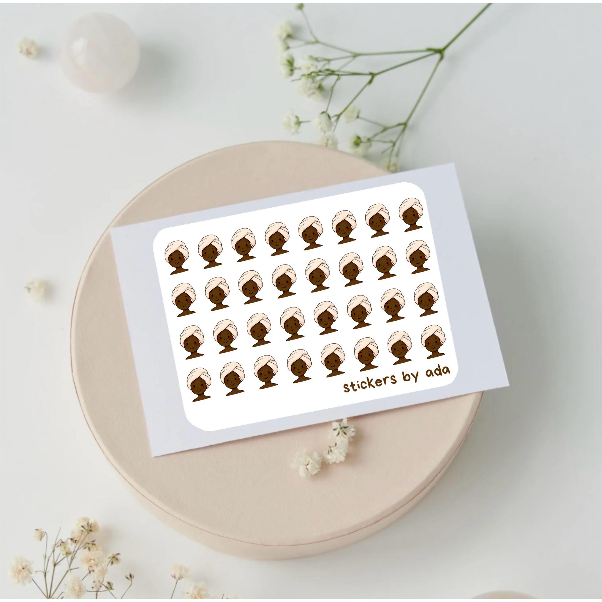 Mini Washing Hair Stickers: Planner, Journal, Calendar | fresh, morning mood, towel, shower, washed