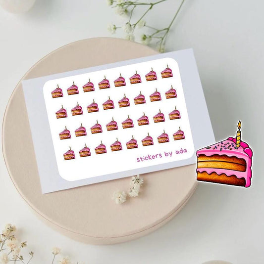 Mini Cake Slice Stickers: Planner, Journal, Calendar
