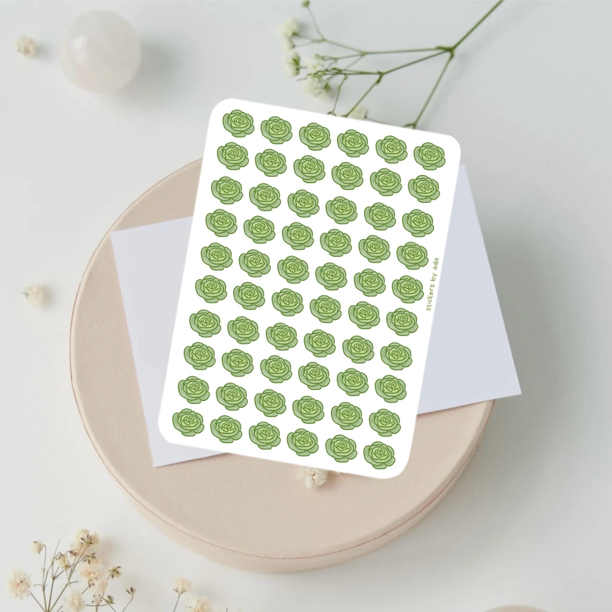 Mini Lettuce Stickers, Planner Stickers, Gardener Gift, Allotment management