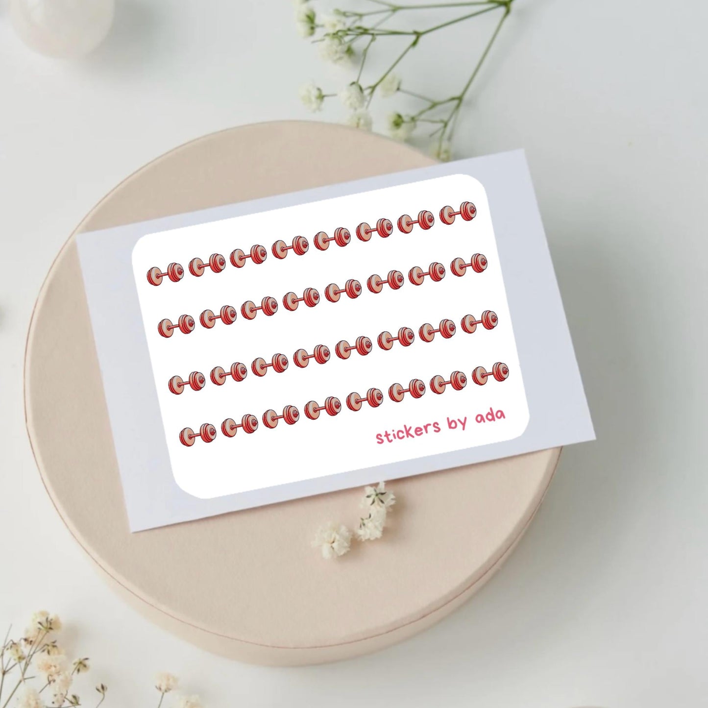 Mini Dumbbell Stickers: Gym Planner Stickers
