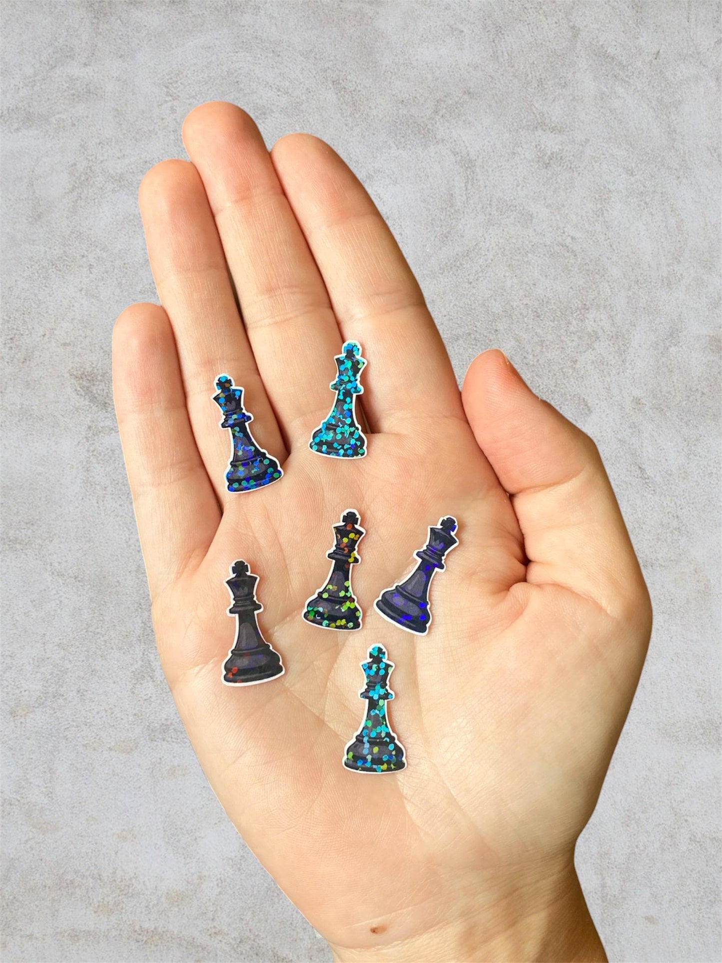 chess king mini holographic stickers