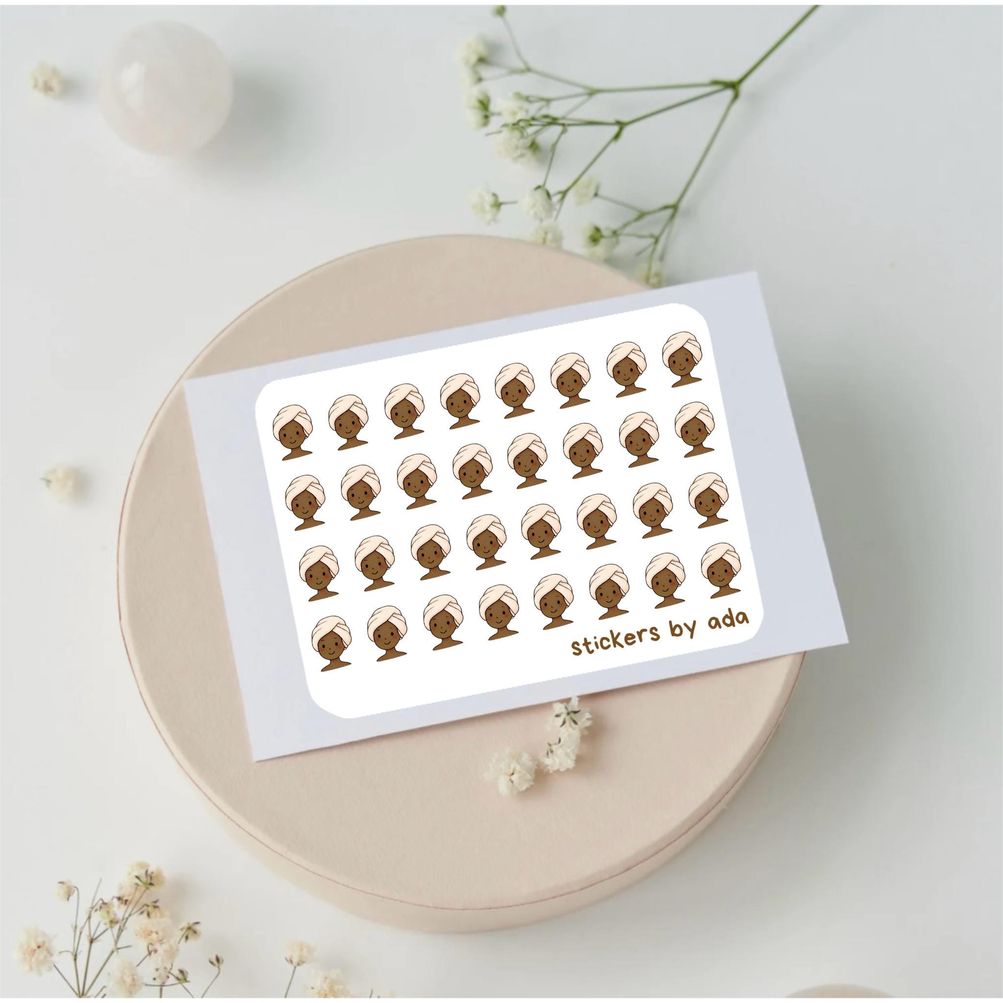 Mini Washing Hair Stickers: Planner, Journal, Calendar | fresh, morning mood, towel, shower, washed