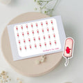 Mini tampon stickers to use in a daily planner, bullet journal, calendar or agenda