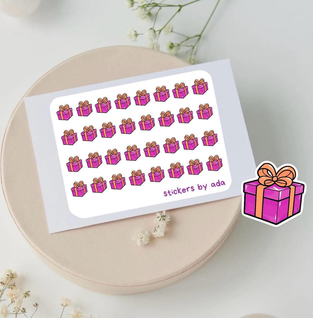 Planner Stickers: Mini Gift Present Stickers for Journaling