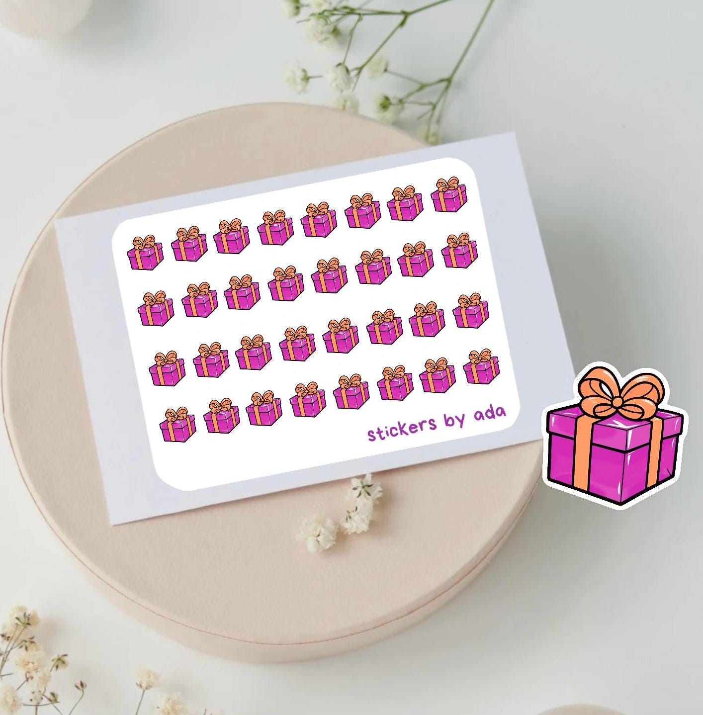Planner Stickers: Mini Gift Present Stickers for Journaling