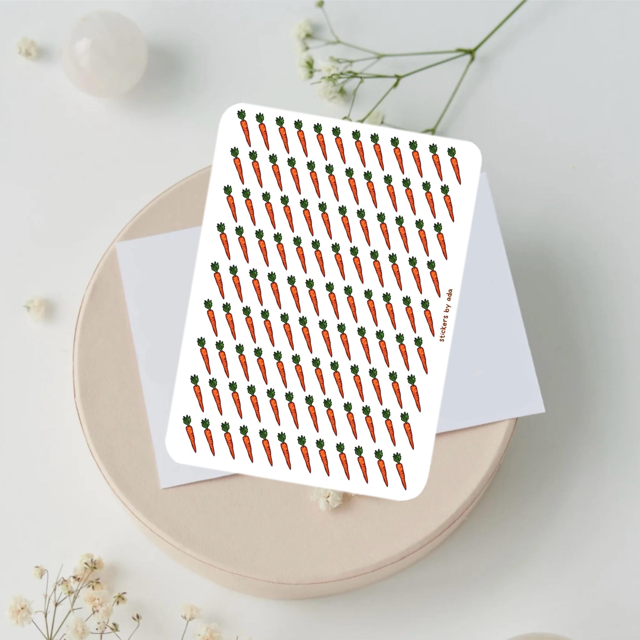 Mini Carrot Stickers, Planner Stickers, Gardener Gift, Allotment management