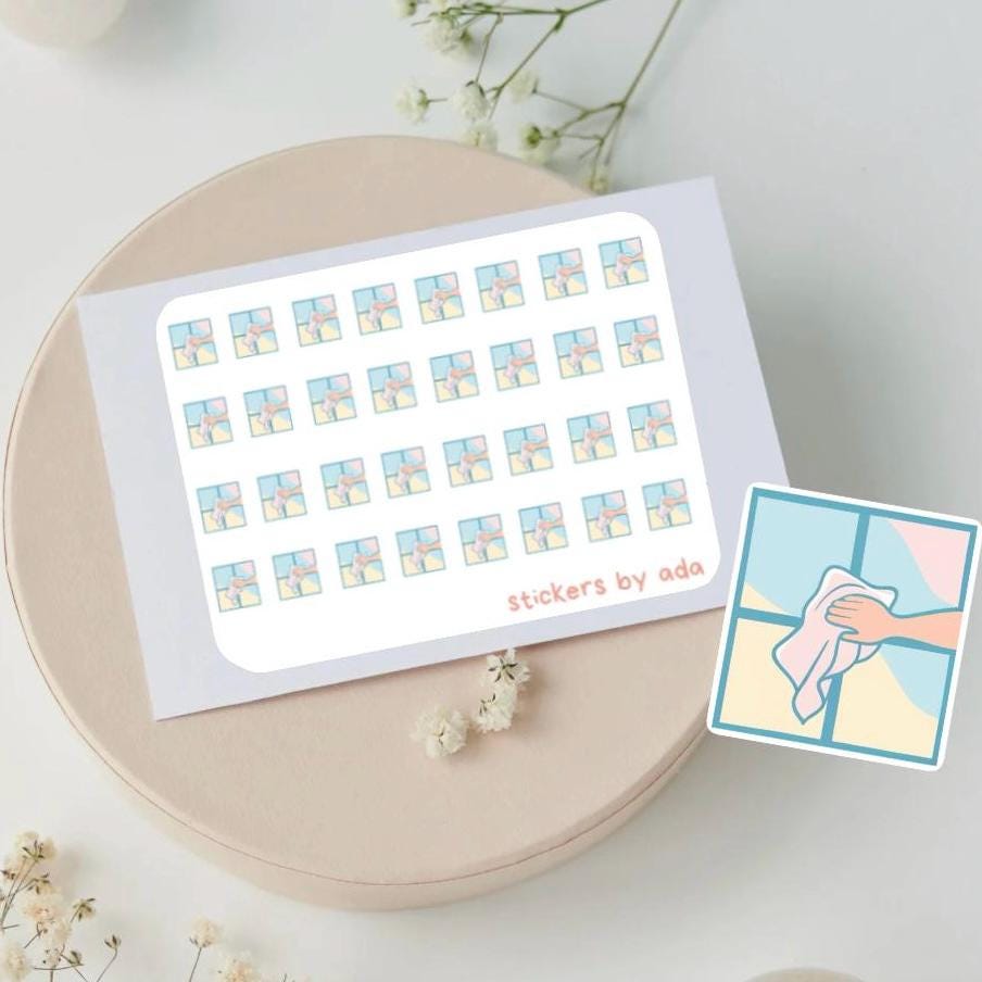 Cleaning Windows Planner Stickers, House Chores, Calendar Agenda