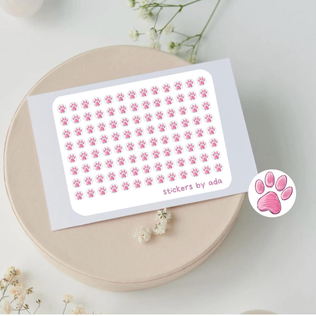 Micro Pet Paw Stickers: Colorful Journal Planner Stickers