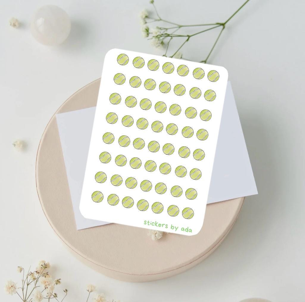 Mini Tennis Ball Stickers: Planner & Journal Stickers