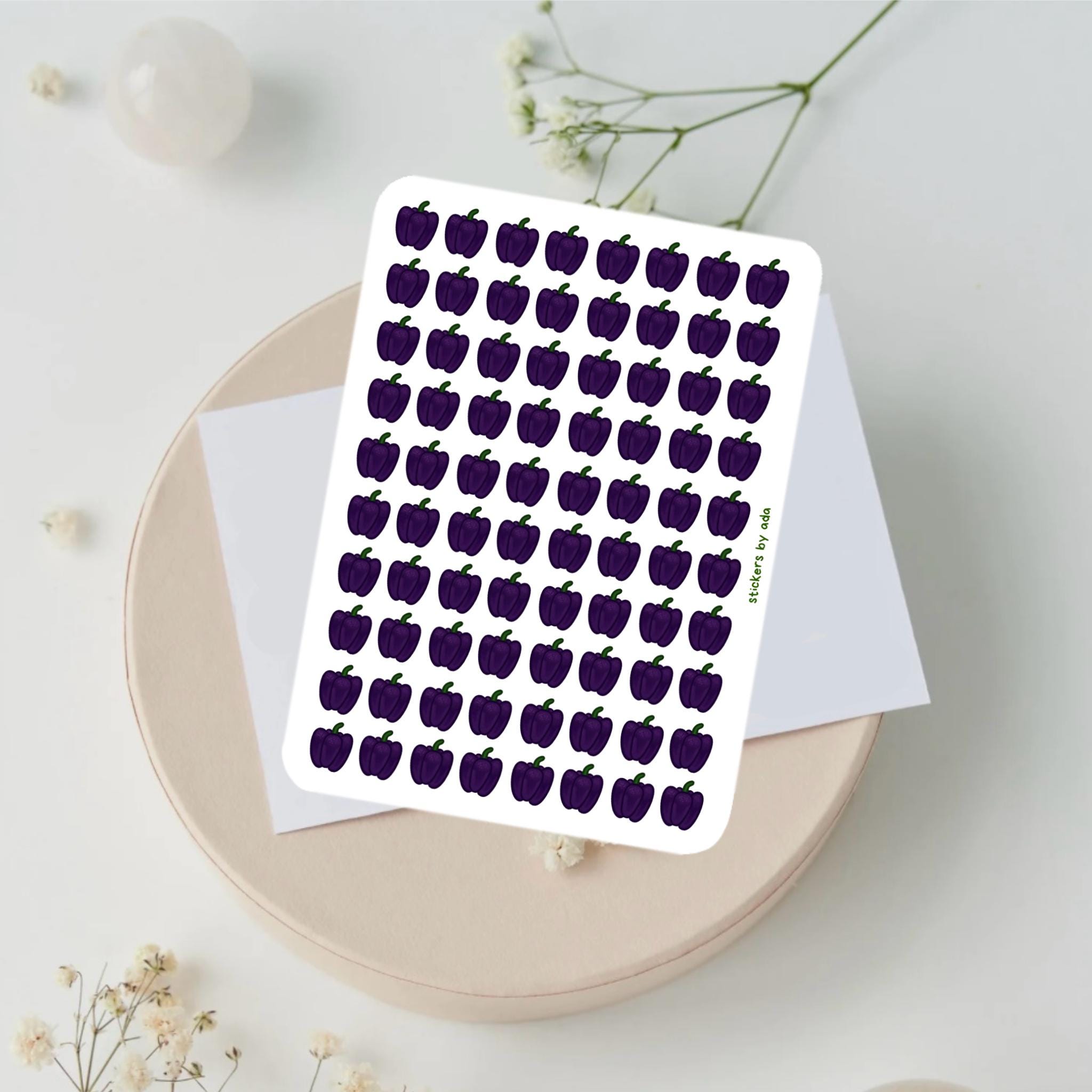 Mini Bell Pepper Stickers, Planner Stickers, Gardener Gift, Allotment management