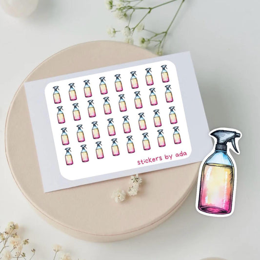 Cleaning Spray Planner Stickers, House Chores, Calendar Agenda